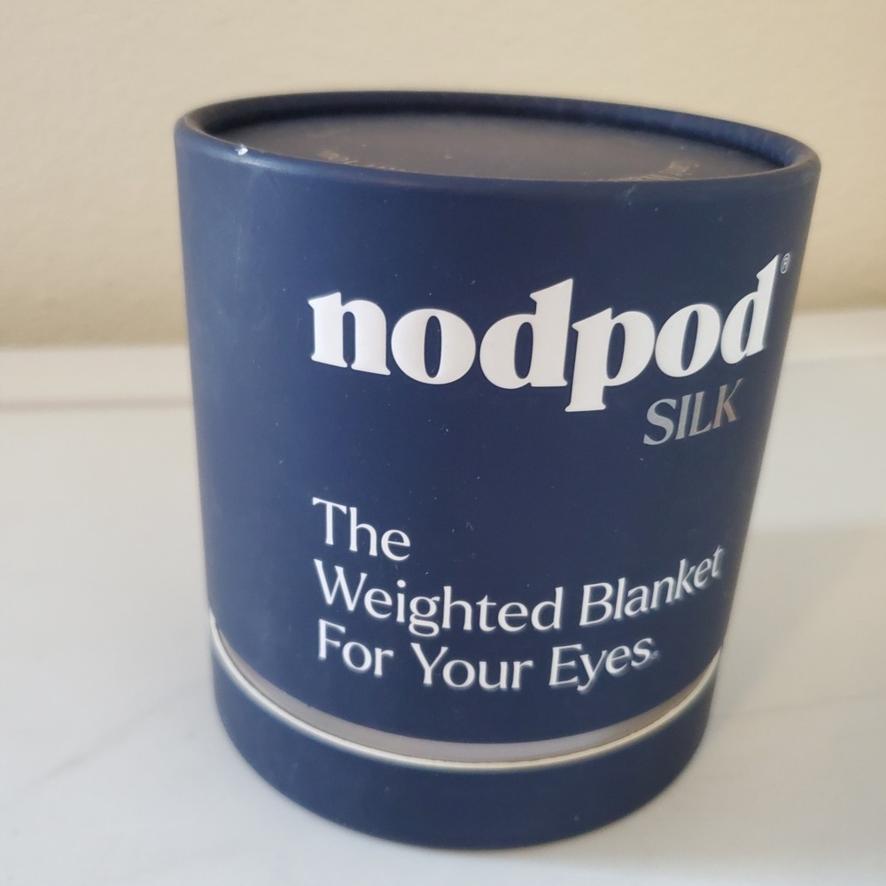 Nodpod Silk Weighted Sleep Mask Sapphire Blue Mulberry Silk Velvet Eye Mask